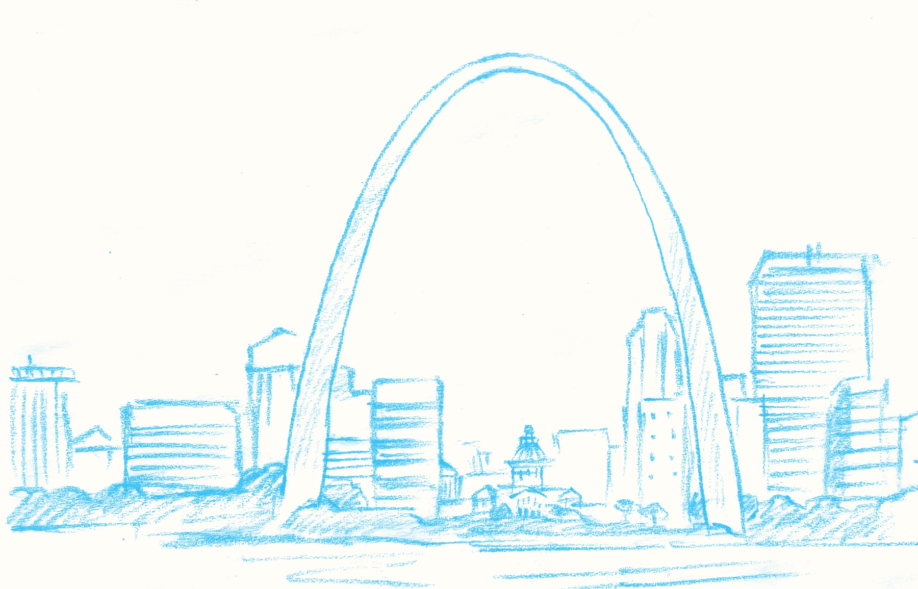 Illustration of The Gateway Arch in St. Loius.